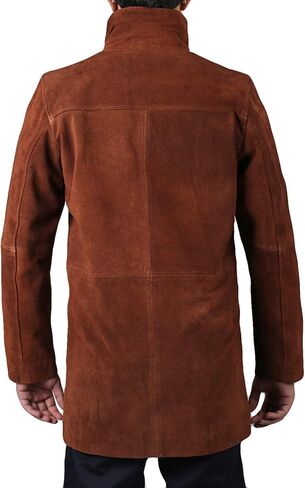Laverapelle Men's Genuine Cow Suede Leather Coat (Brown, Officer Coat) - 1502774 in Saudi Arabia
