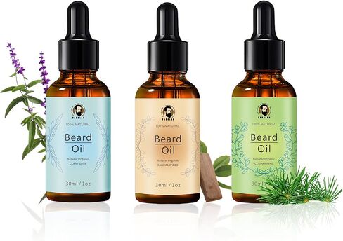 Men's Gift Kit, Beard Grooming Kit for Men, Beard Care Oil Cedarwood(2 pieces), Sandalwood, and Sage, Beard Balm, Beard Brush, Comb, Scissor, Storage Bag, E-Book, Beard Care & Trimming Set in Saudi Arabia