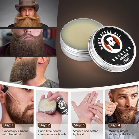 Men's Gift Kit, Beard Grooming Kit for Men, Beard Care Oil Cedarwood(2 pieces), Sandalwood, and Sage, Beard Balm, Beard Brush, Comb, Scissor, Storage Bag, E-Book, Beard Care & Trimming Set in Saudi Arabia