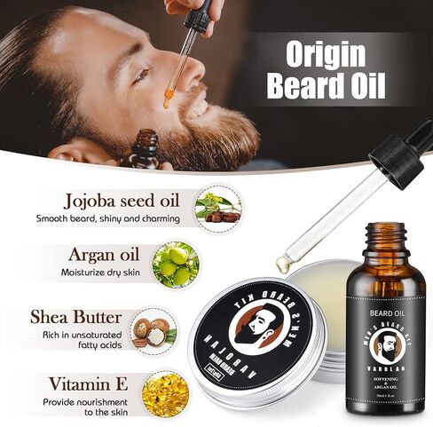 Men's Gift Kit, Beard Grooming Kit for Men, Beard Care Oil Cedarwood(2 pieces), Sandalwood, and Sage, Beard Balm, Beard Brush, Comb, Scissor, Storage Bag, E-Book, Beard Care & Trimming Set in Saudi Arabia