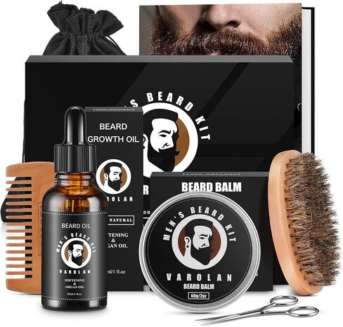 Men's Gift Kit, Beard Grooming Kit for Men, Beard Care Oil Cedarwood(2 pieces), Sandalwood, and Sage, Beard Balm, Beard Brush, Comb, Scissor, Storage Bag, E-Book, Beard Care & Trimming Set in Saudi Arabia