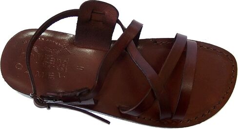 Holy Land Market Unisex Adults/Children Genuine Leather Biblical Sandals/Flip Flops/Slides/Slippers (Jesus - Yashua) Yashua Style II in Saudi Arabia