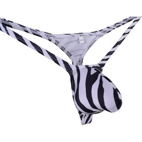WOSESE Mens Swim Thong Bulge [Pouch G-String Bikini Zebra WSS25 in Saudi Arabia