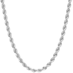 Verona Jewelers Mens Italian 925 Sterling Silver Diamond Cut Rope Chain Necklace, 5MM, 6MM, 7.5MM,8.5MM- Mens Rope Chain, Sterling Silver Rope Chain Necklace For Men, Mens Rope Chain Bracelet