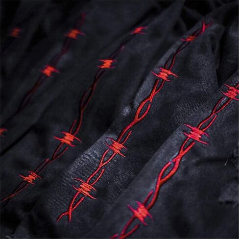 Mens Gothic Jacket Casual Harajuku Demon Hunter Skull Black Denim Jacket Coat in Saudi Arabia