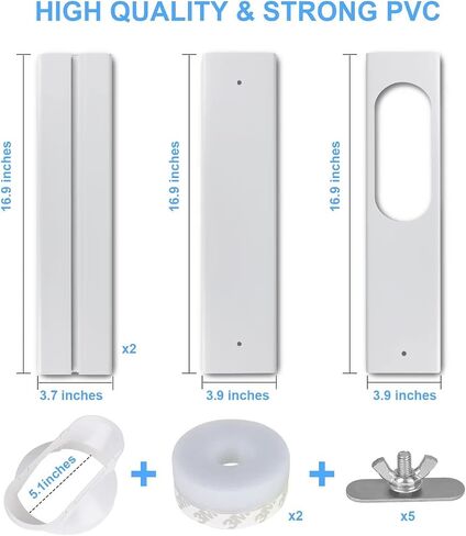 NWESTUN Portable Ac Window Kit for Vertical Window - Portable Air Conditioner Window Kit for Vertical Window Adjustable Portable Ac Window Vent Kit for Exhaust Hose with 5.1"/13cm Diameter in Saudi Arabia
