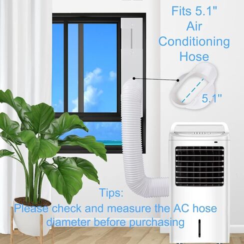 NWESTUN Portable Ac Window Kit for Vertical Window - Portable Air Conditioner Window Kit for Vertical Window Adjustable Portable Ac Window Vent Kit for Exhaust Hose with 5.1"/13cm Diameter in Saudi Arabia