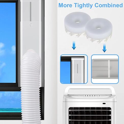 NWESTUN Portable Ac Window Kit for Vertical Window - Portable Air Conditioner Window Kit for Vertical Window Adjustable Portable Ac Window Vent Kit for Exhaust Hose with 5.1"/13cm Diameter in Saudi Arabia