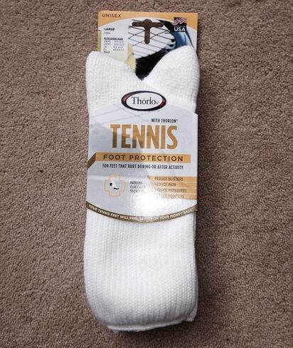 Thorlo Socks Tennis Crew Socks,White,XL in Saudi Arabia