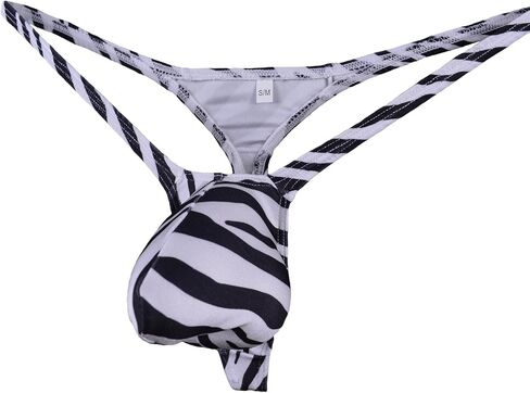 WOSESE Mens Swim Thong Bulge [Pouch G-String Bikini Zebra WSS25 in Saudi Arabia