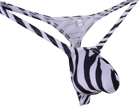 WOSESE Mens Swim Thong Bulge [Pouch G-String Bikini Zebra WSS25 in Saudi Arabia