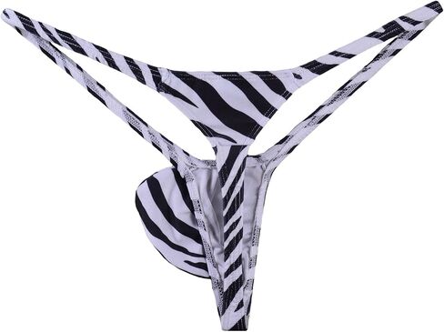 WOSESE Mens Swim Thong Bulge [Pouch G-String Bikini Zebra WSS25 in Saudi Arabia