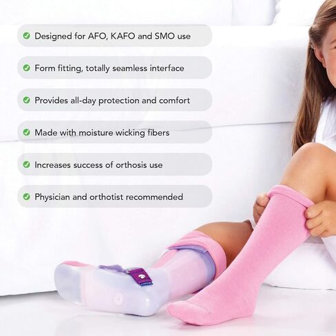SmartKnit Adult AFO Interface Seamless Sensitivity Socks - 2 Pack (Black & Charcoal, Adult Small) in Kuwait