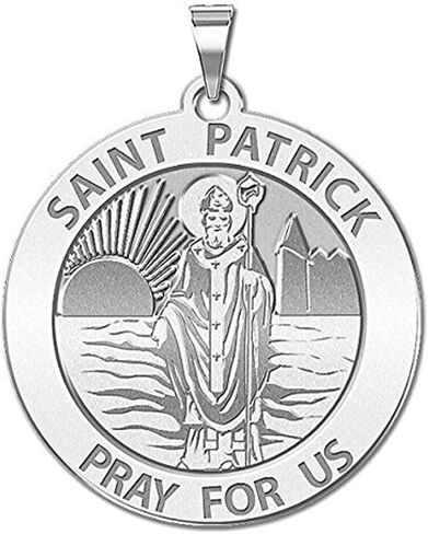 PicturesOnGold.com Saint Patrick Religious Medal - Sterling Silver in Saudi Arabia