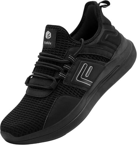 FitVille Wide Sneakers for Men Road Running Athletic Shoes with Wide Toe Box - Fresh Core (Black, 13 Wide) in Saudi Arabia