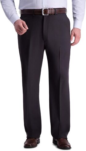 Haggar Men's Big and Tall Big & Tall Premium Comfort Classic Fit Flat Front Dress Pant, charcoal, 50Wx34L in Saudi Arabia