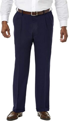 Haggar Men's Big and Tall Big & Tall Premium Stretch Solid Expandable Waist Plain Front Dress Pant in Saudi Arabia