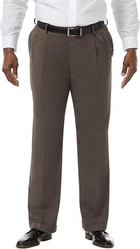Haggar Men's Big and Tall Big & Tall Premium Stretch Solid Expandable Waist Plain Front Dress Pant in Saudi Arabia