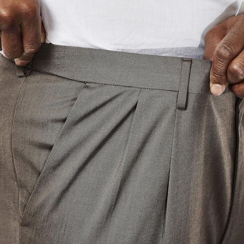 Haggar Men's Big and Tall Big & Tall Premium Stretch Solid Expandable Waist Plain Front Dress Pant in Saudi Arabia