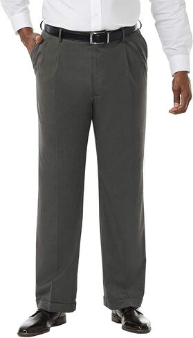Haggar Men's Big and Tall Big & Tall Premium Stretch Solid Expandable Waist Plain Front Dress Pant in Saudi Arabia