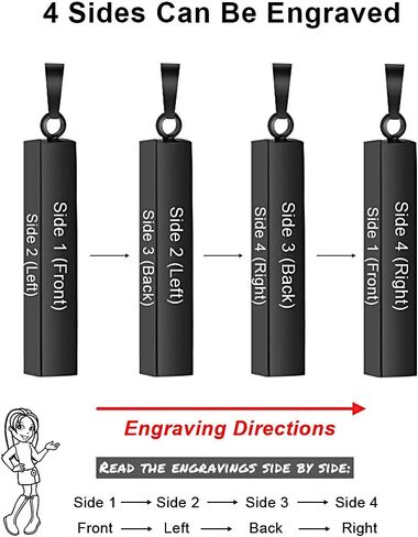 Love Jewelry Personalized Couple Stainless Steel Necklace Engraved Initial Name Vertical Bar Necklace Birthday Gift in Kuwait