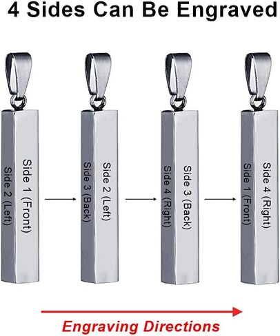 Love Jewelry Personalized Couple Stainless Steel Necklace Engraved Initial Name Vertical Bar Necklace Birthday Gift in Saudi Arabia