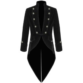Prime Quality Mens Steampunk EMO Tailcoat Jacket Velvet Gothic VTG Victorian /Tail Coat/USA Sizes in Saudi Arabia
