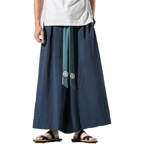 Japanese Traditional Samurai Style Kimono Loose Casual Wide Leg Pants For Men in Saudi Arabia