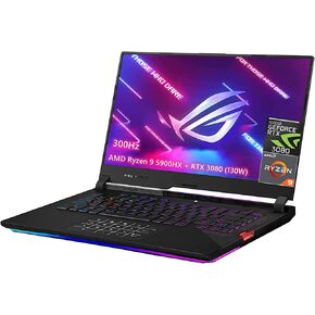 ASUS ROG Strix Scar 15 (2021) Gaming Laptop, 15.6" 300Hz IPS Type FHD Display, NVIDIA GeForce RTX 3080 (130W ), 8-core AMD Ryzen 9 5900HX，Windows 10 Home, with HDMI Cable (64GB RAM | 2TB PCIe SSD) in Saudi Arabia