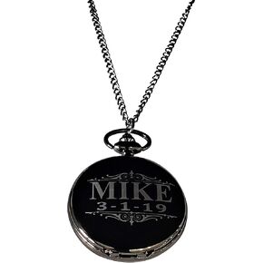 1 Personalized Pocket Watch - Customized Wedding Gifts - Engraving, Box, & Chain is Included, Comes in 5 Colors - Custom Made Free Shipping in Saudi Arabia