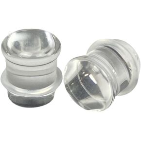 Mystic Metals Body Jewelry Pair of Clear Glass Single Flare Plugs with Clear O-rings (PG-595) (4g (5mm)) in Saudi Arabia