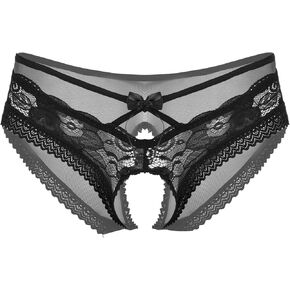 Jhaoyu Men's Front Floral Lace Back See Through Mesh Briefs Sissy Panties Hollow Out Underwear Bowknot Panty in Kuwait