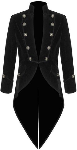 Prime Quality Mens Steampunk EMO Tailcoat Jacket Velvet Gothic VTG Victorian /Tail Coat/USA Sizes in Kuwait