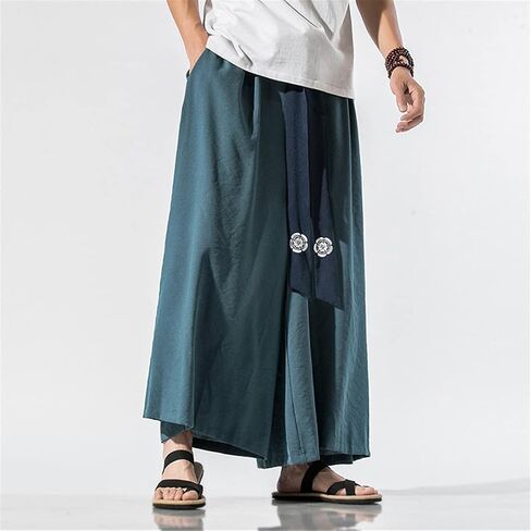 Japanese Traditional Samurai Style Kimono Loose Casual Wide Leg Pants For Men in Saudi Arabia