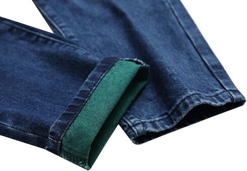 chouyatou Men's Color Block Frayed Holes Lightweight Distressed Ripped Jeans Denim Pant in Saudi Arabia