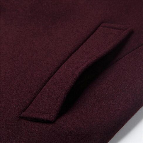 Mens Wool Blend Trench Coat Stand Collar Single Breasted Business Pea Coats Stylish Mid-Length Overcoat Jacket in Kuwait