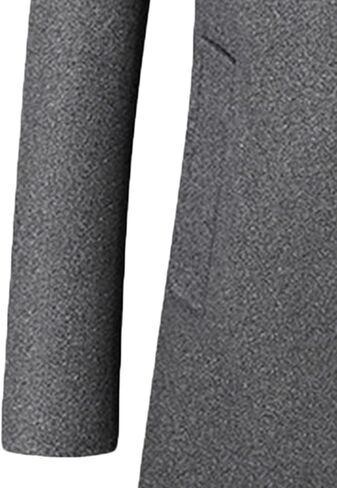 Mens Wool Blend Trench Coat Stand Collar Single Breasted Business Pea Coats Stylish Mid-Length Overcoat Jacket in Kuwait