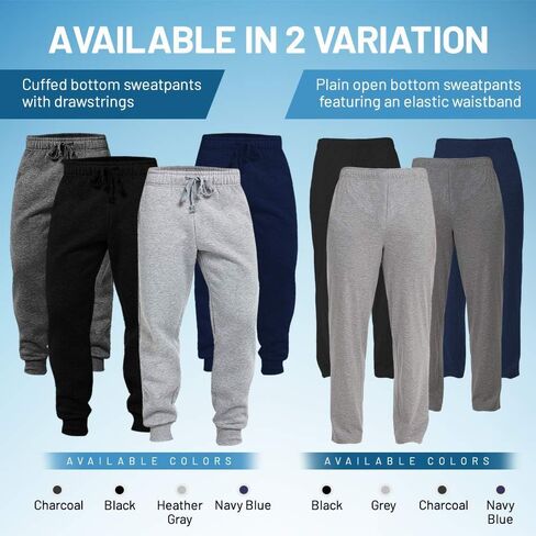 JMR Men's Fleece Sweatpants and Jogger Pants with Side Pockets for Winter Cycling, Gym Training, or Everyday Use in Kuwait