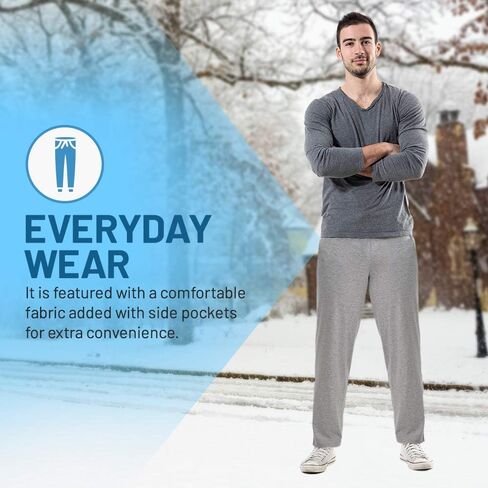 JMR Men's Fleece Sweatpants and Jogger Pants with Side Pockets for Winter Cycling, Gym Training, or Everyday Use in Kuwait