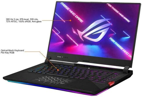 ASUS ROG Strix Scar 15 (2021) Gaming Laptop, 15.6" 300Hz IPS Type FHD Display, NVIDIA GeForce RTX 3080 (130W ), 8-core AMD Ryzen 9 5900HX，Windows 10 Home, with HDMI Cable (64GB RAM | 2TB PCIe SSD) in Saudi Arabia