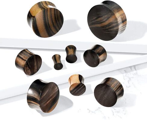 Striped Ebony Wood Convex Saddle Plug in Saudi Arabia
