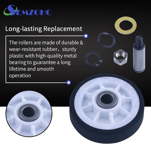 12001541 Dryer Drum Roller Repair Kit & WP6-3700340 Dryer Idler Pulley Replacement & 306508 Dryer Drum Bearing Kit compatible for Crosley Maytag Clothes Dryer. Replace Part No. 303373, 306508VP in Saudi Arabia