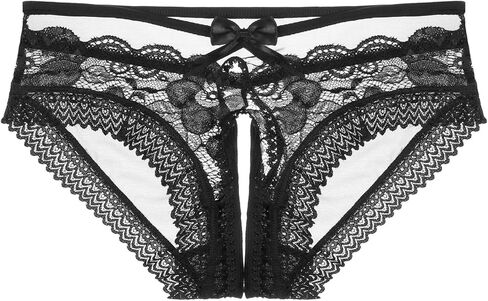 Jhaoyu Men's Front Floral Lace Back See Through Mesh Briefs Sissy Panties Hollow Out Underwear Bowknot Panty in Kuwait