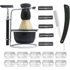 20-piece Shaving Brush Set,includes Badger Shaving Brush, Safety Razor Kit, Double Edge Blades, Soap Bowl Mug For Men, Perfer For Gift Barbershop, Daily Use in Saudi Arabia