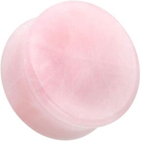Covet Jewelry Pink Rose Quartz Natural Stone Double Flared Ear Gauge Plug in Saudi Arabia