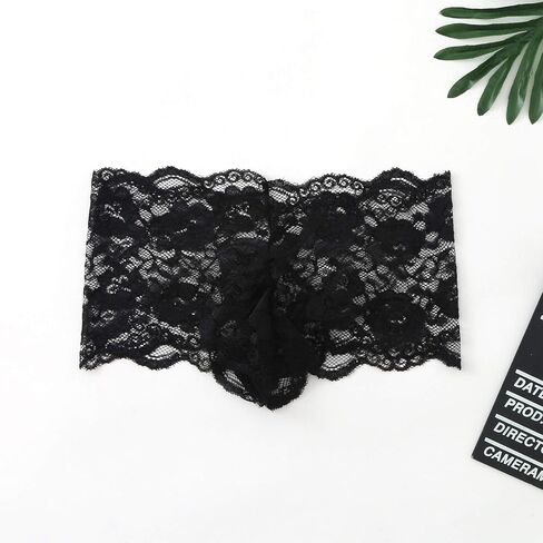 Underwear Underwear Soft Sports Breathable Lace Men Sexy Underpans Intimates Cop Lingerie Women Plus Size (Red, L) in Saudi Arabia