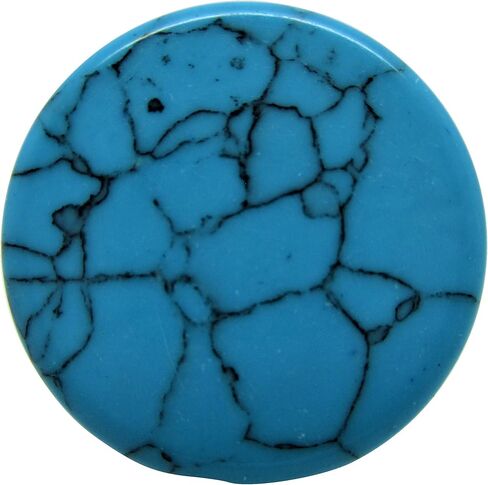 Turquoise Stone Ear Plugs - Double Flared Gauges - 7 Sizes - Pair in Saudi Arabia