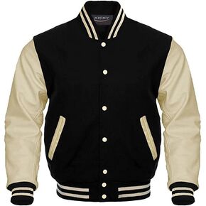 Varsity Jacket Letterman Baseball Jacket Wool body and Cowhide Leather Sleeves 40 Color Options in Saudi Arabia
