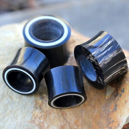 Organic Buffalo Horn Tunnel Plug with Bone Inlay in Saudi Arabia