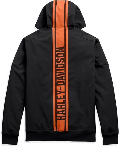Harley-Davidson Men's Vertical Stripe Hooded Stretch Jacket, Black - 98408-20VM in Saudi Arabia